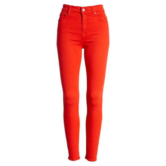 Jen 7 By 7 For All Mankind Jeans Women's Ankle Skinny Pants Size 4 27 NWT Red - Picture 2 of 12